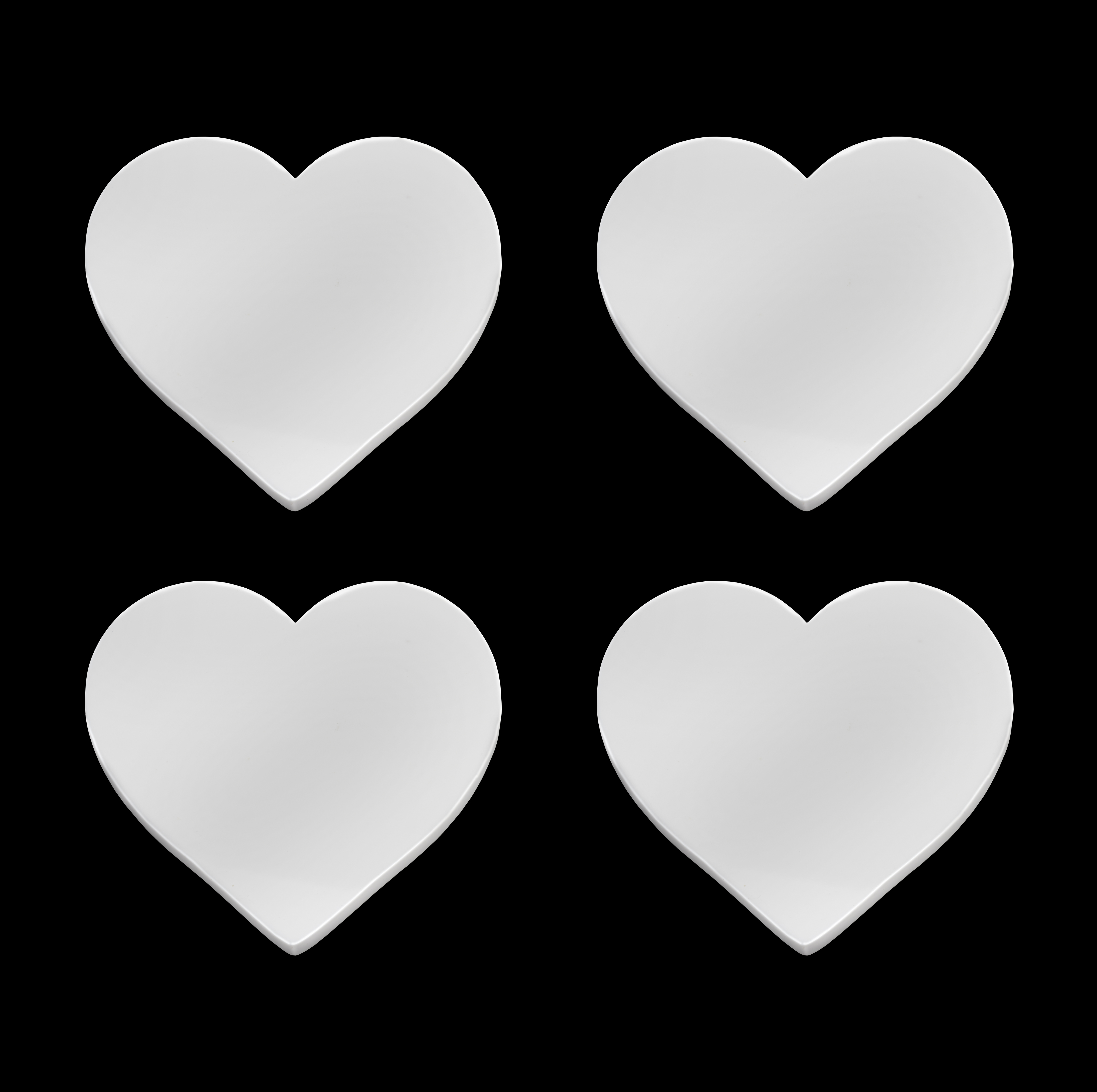 Cheers Acrylic Heart Coasters-White-Set of 4